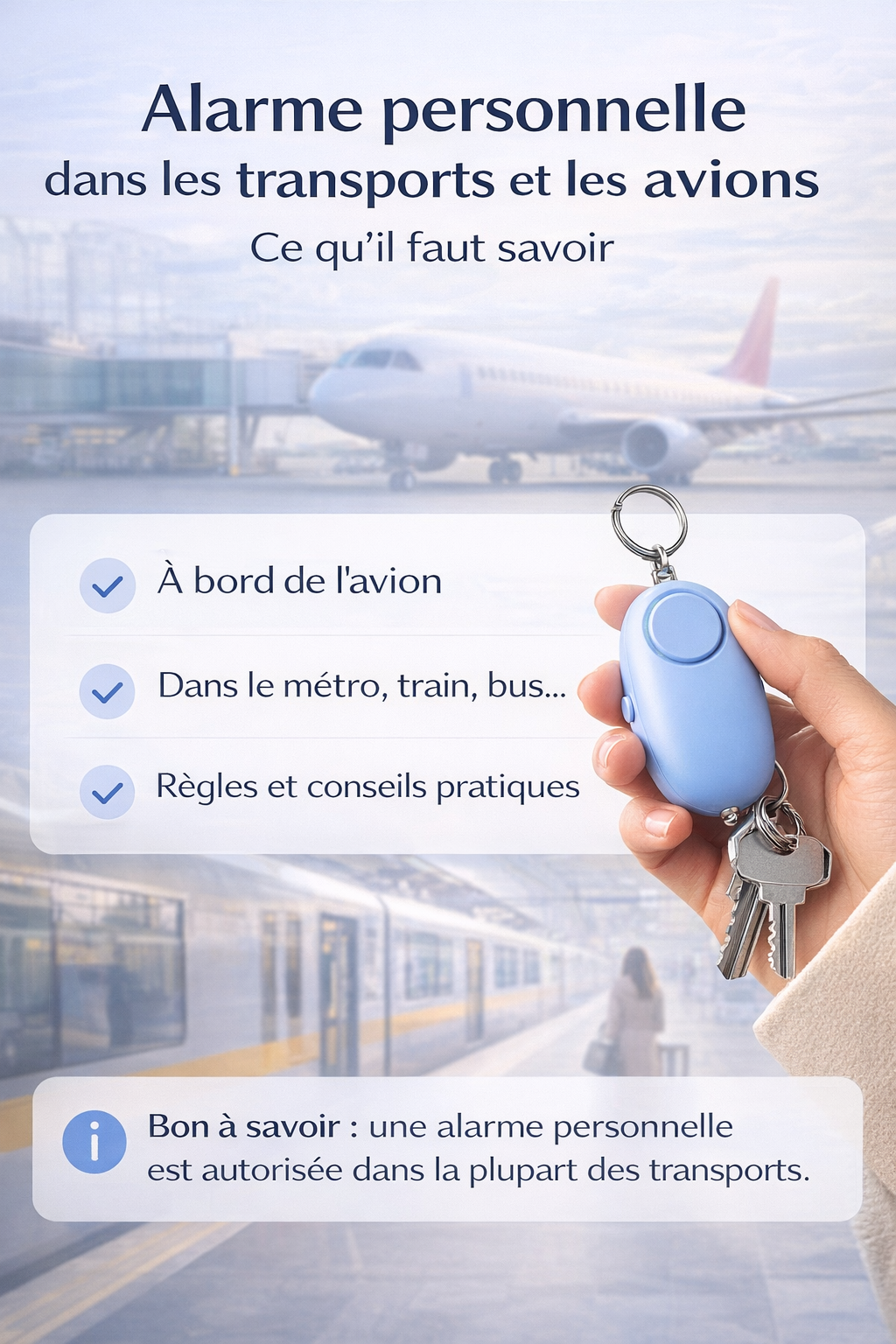 Alarme personnelle dans les transports et les avions : ce qu’il faut savoir