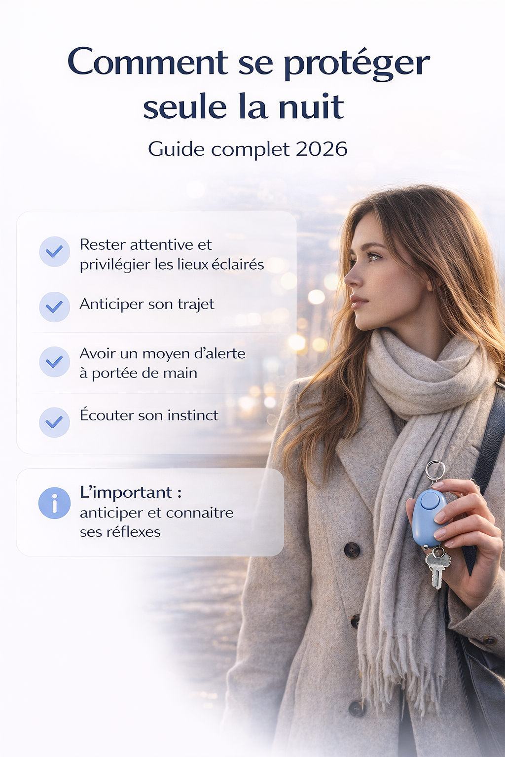 Comment se protéger seule la nuit : guide complet 2026 Image