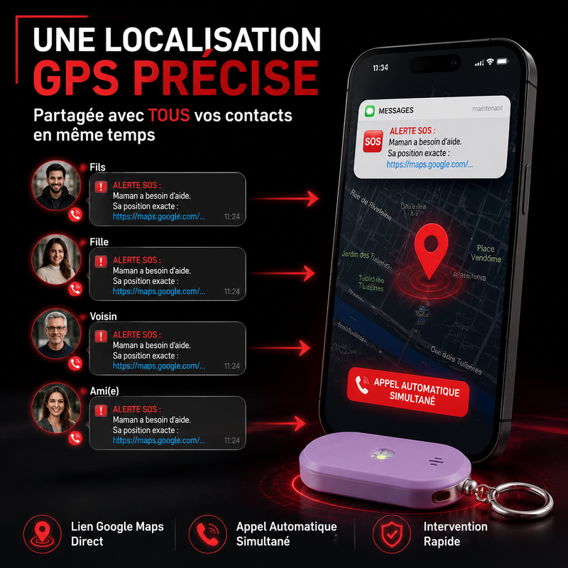 VOLTEK® SENTINEL — Alarme SOS · GPS · Appel & SMS Automatique