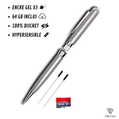 Stylo Stealth Pen Voltek® – Enregistrement sécurisé avec 64 Go de mémoire
