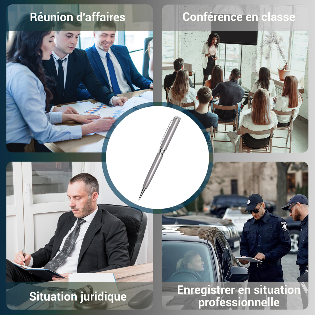 Stylo Stealth Pen Voltek® – Enregistrement sécurisé avec 64 Go de mémoire