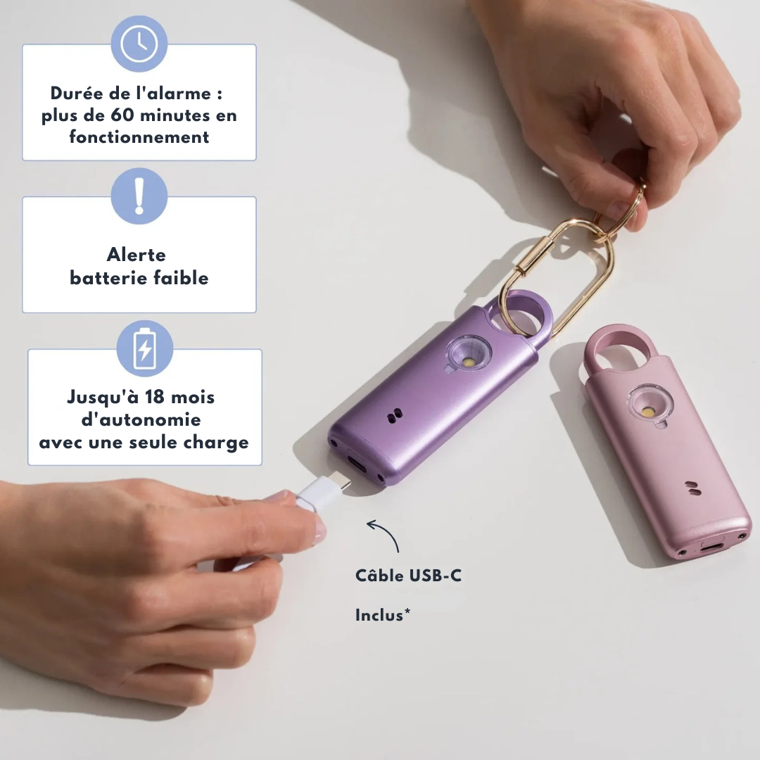 alarme personnelle voltek tenue en main utilisation rapide sécurité