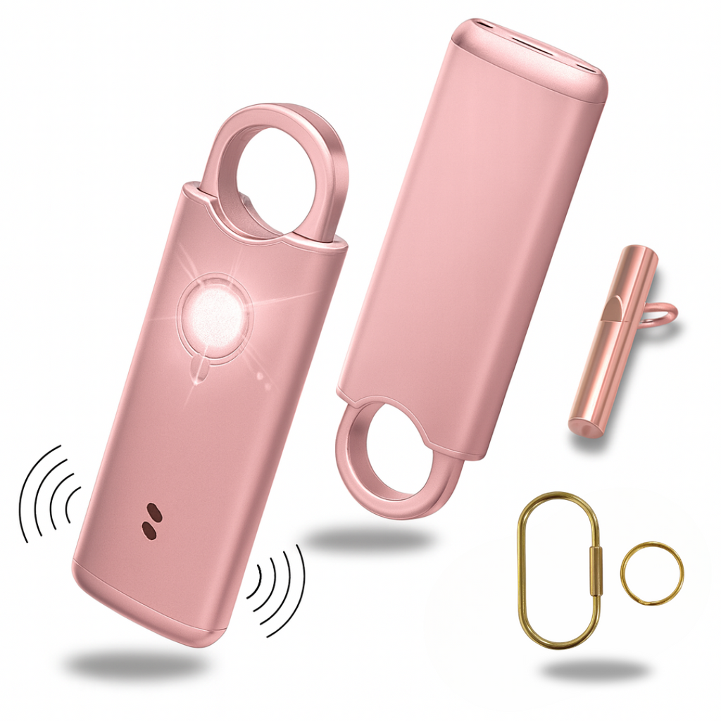 alarme anti agression VOLTEK METAL 140db rose porte cles securite femme boitier aluminium