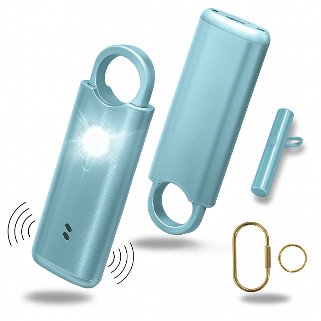 alarme personnelle VOLTEK METAL 140db azur aluminium porte cles securite anneau renforce