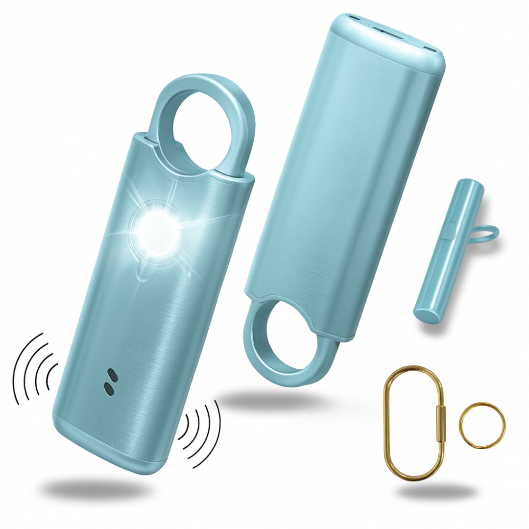 alarme personnelle VOLTEK METAL 140db azur aluminium porte cles securite anneau renforce