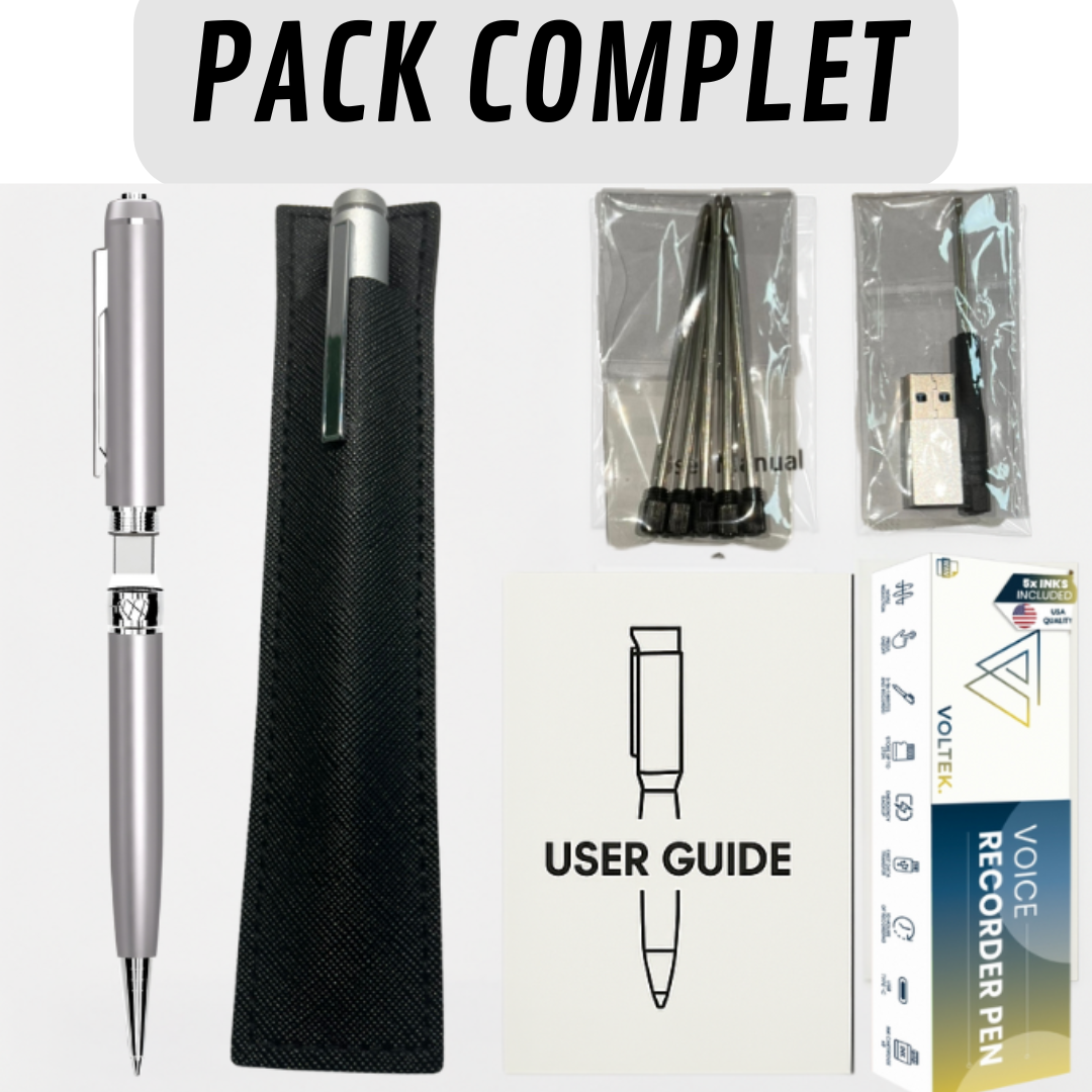 Stylo Stealth Pen Voltek® – Enregistrement sécurisé avec 64 Go de mémoire