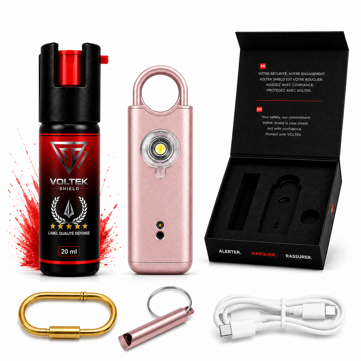 VOLTEK GUARD KIT — Spray de marquage + alarme personnelle
