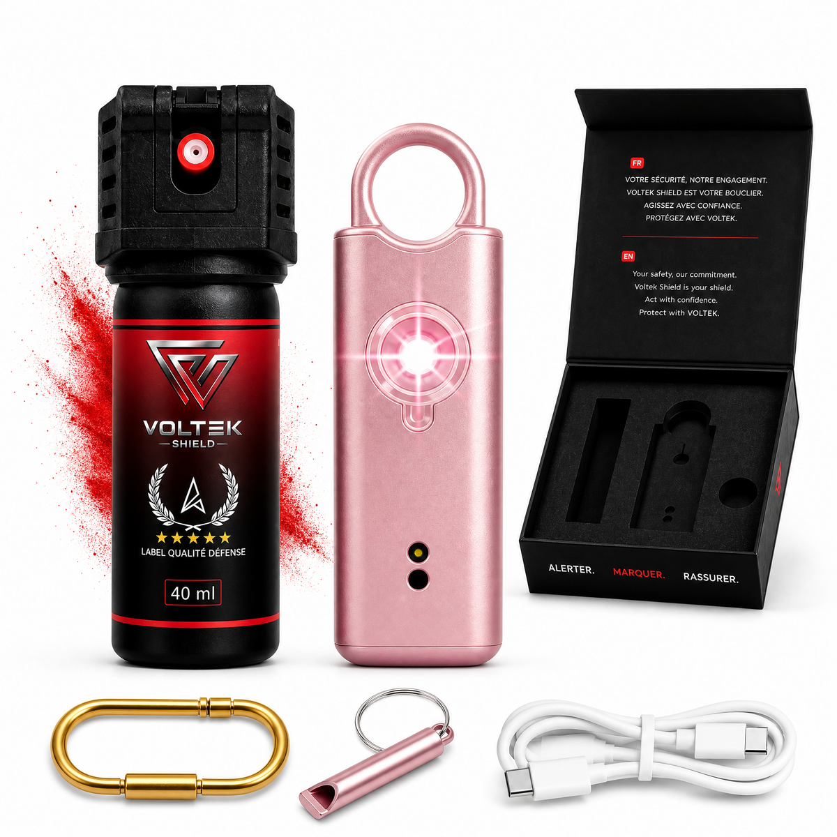 VOLTEK GUARD KIT — Spray de marquage + alarme personnelle